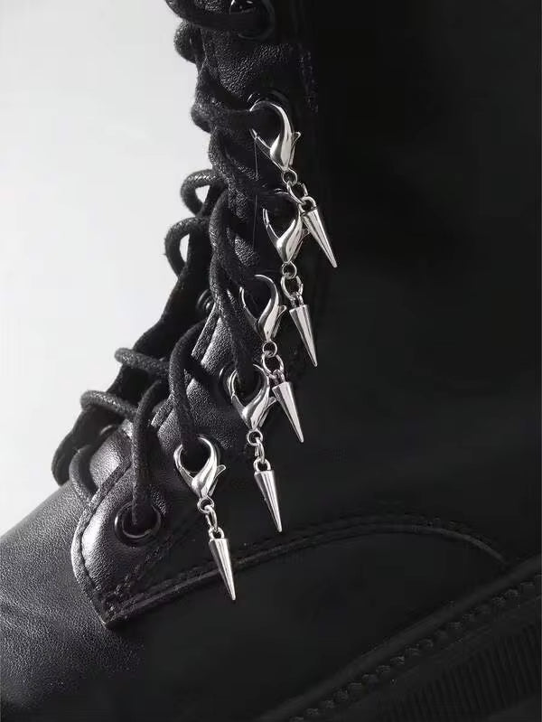 ROMWE 5pcs Gothic Retro Rivet Shoe Decorations, Suitable For Boots, Halloween