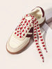 1 Pair 120CM Red & White Heart Wide Shoelaces, Compatible With Training Shoes, Canvas Shoes, Skate Shoes, Versatile Replacement Decorative Shoelaces/Shoelaces Only, Shoes Not Included