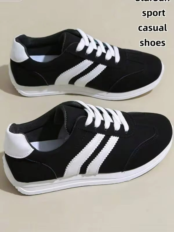New Casual Shoes For Women Suitable For All Seasons, Easy-To-Clean Round-Toe Low-Top Comfortable Sneakers, Color-Block Sports Casual Shoes, Retro-Styl